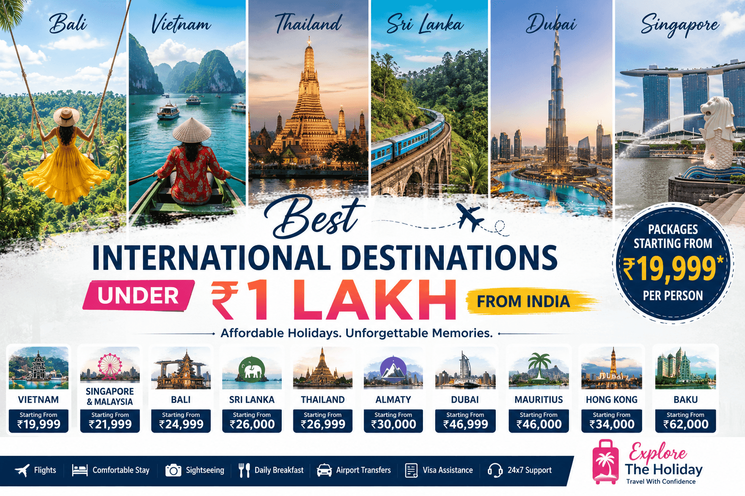 Best International Destinations Under ₹1 Lakh from India in 2026